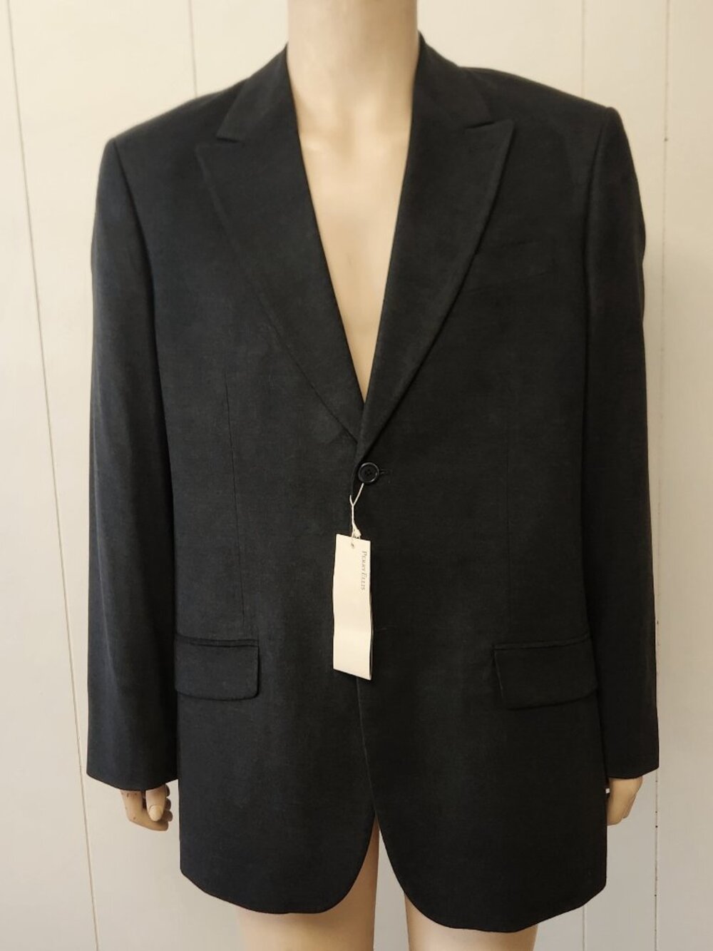 super soft sport coat 44R men's black Perry Ellis NWT